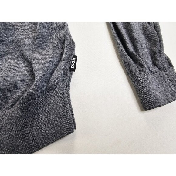 Hugo Boss Size XL Mens Gray Virgin Wool Logo Tag Long Sleeve Turtleneck Sweater - Picture 6 of 10